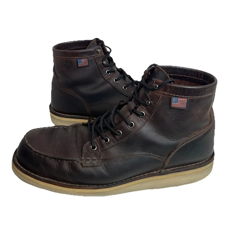 Danner Bull Run Moc 6” Toe Work‎ Brown Leather Boots Men's Size 13
